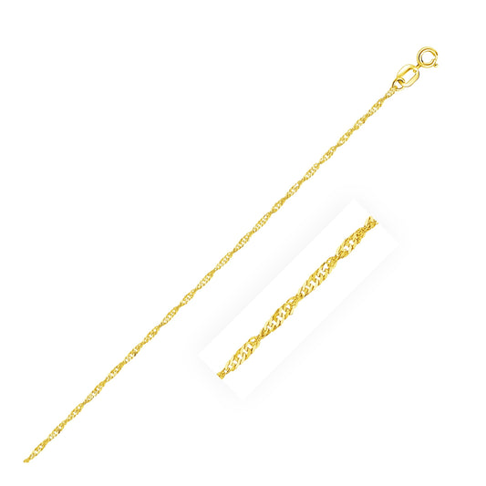 14k Yellow Gold Singapore Chain (1.10 mm)