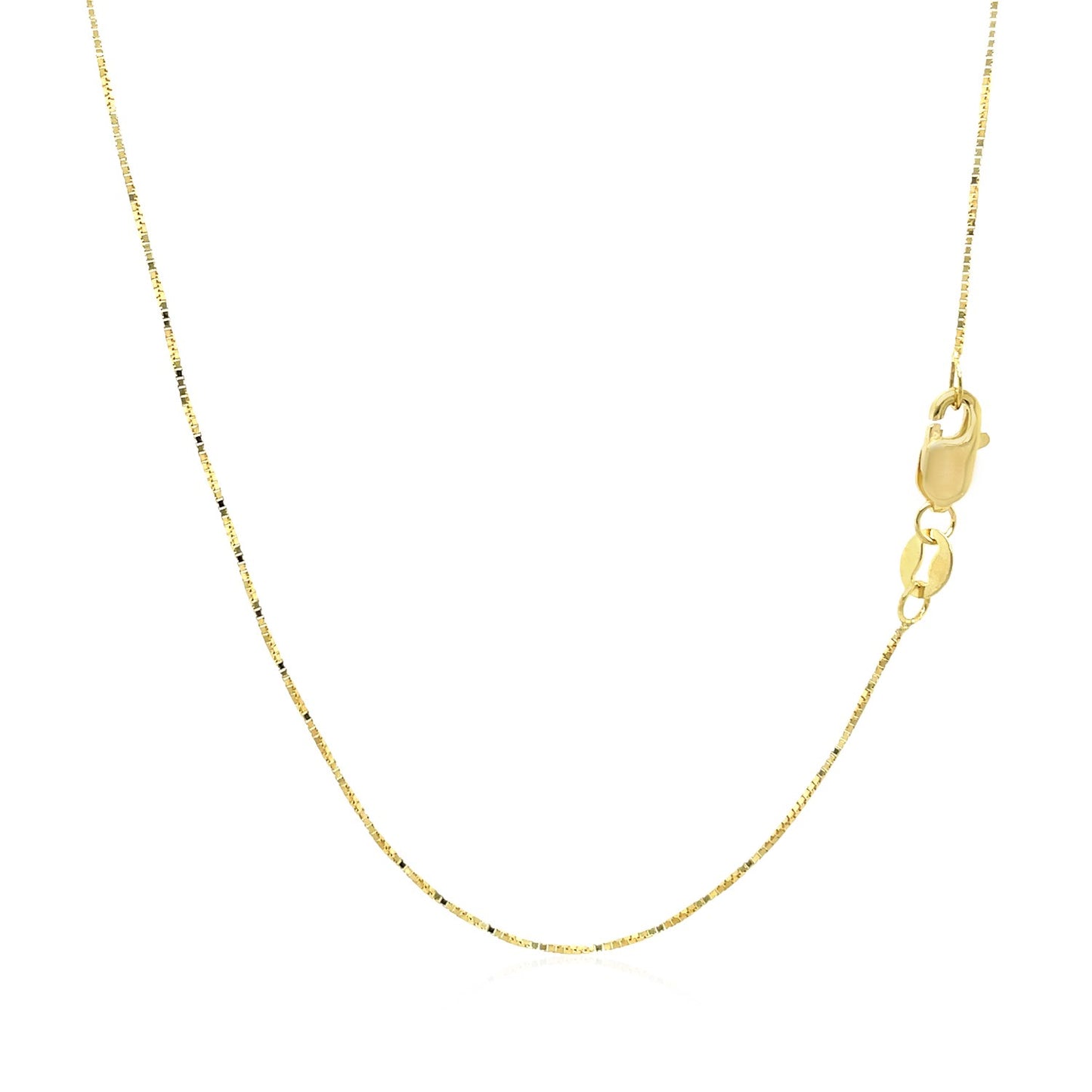 18k Yellow Gold Box Chain 0.6mm (0.60 mm)