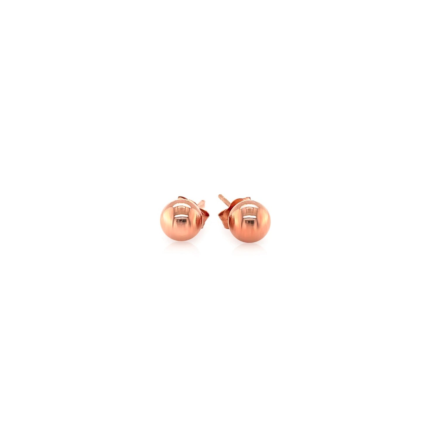 14k Rose Gold Round Stud Earrings (5mm)