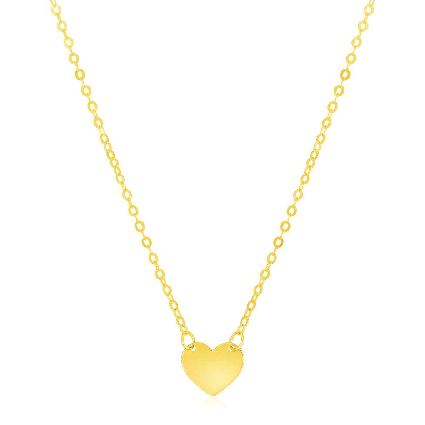 14k Yellow Gold Polished Mini Heart Necklace