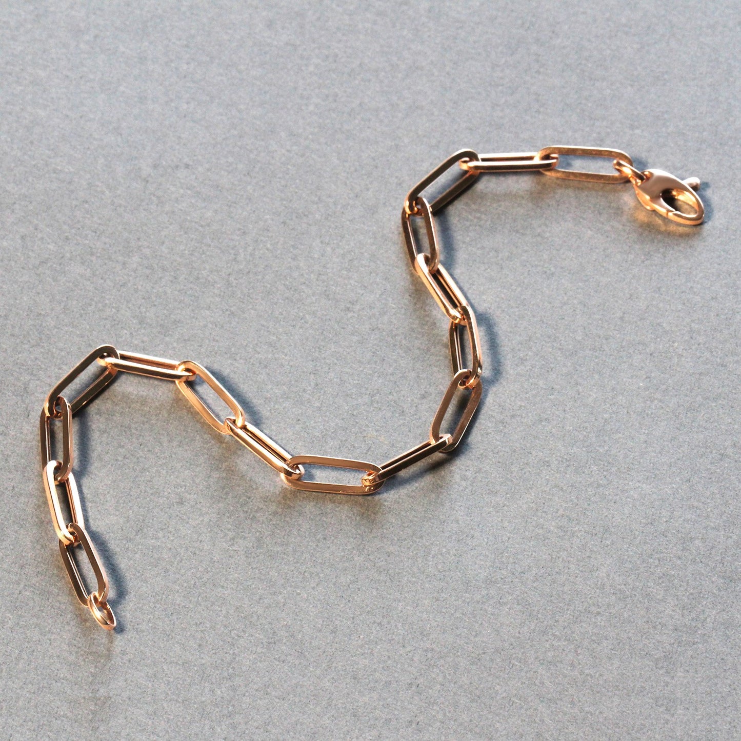 14K Rose Gold Bold Paperclip Chain Bracelet (4.20 mm)