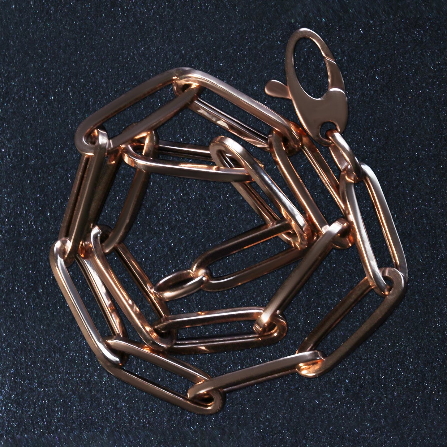 14K Rose Gold Bold Paperclip Chain Bracelet (4.20 mm)