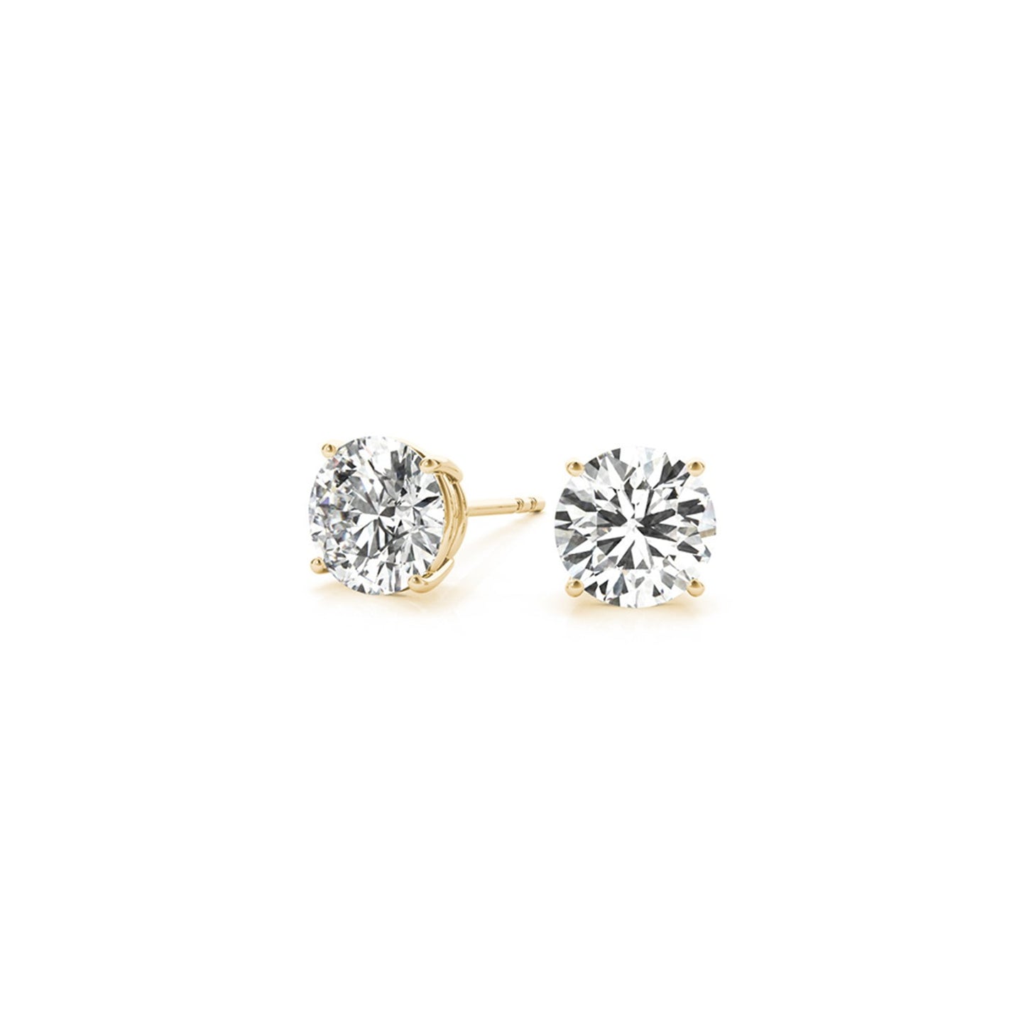 2 cttw Certified IGI Lab Grown Round Diamond Earrings 14k Yellow Gold (G/VS2)