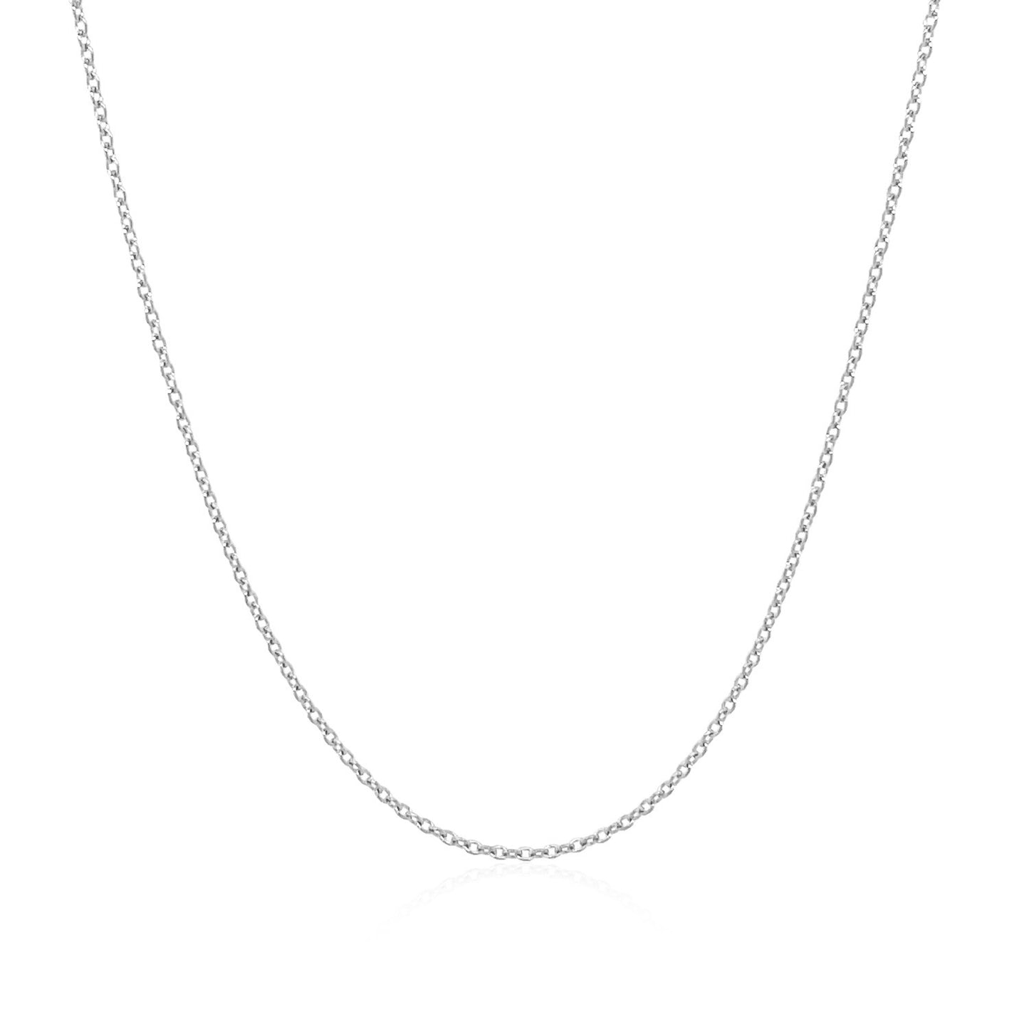 14k White Gold Oval Cable Link Chain (0.97 mm)