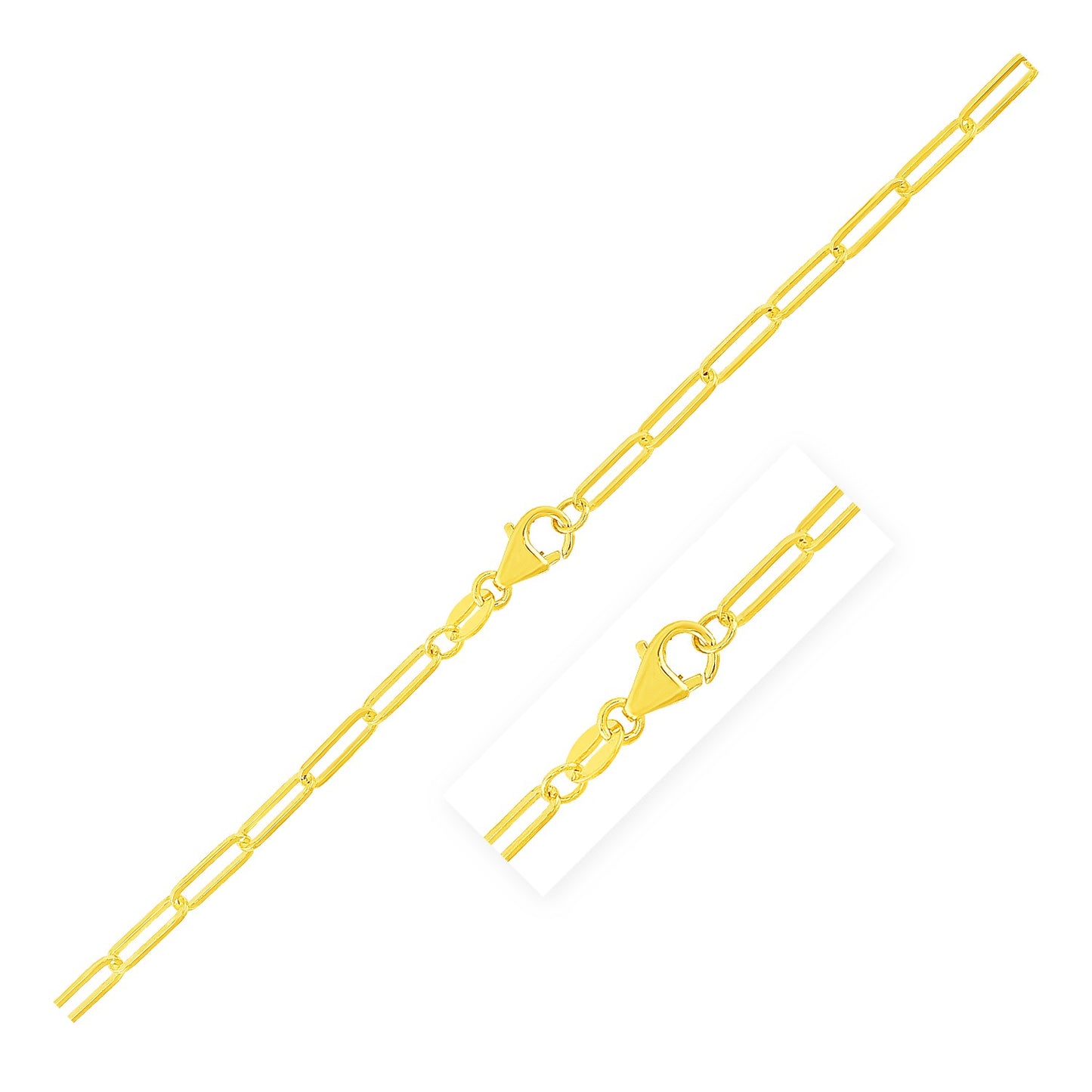 14K Yellow Gold Paperclip Bracelet  (2.50 mm)